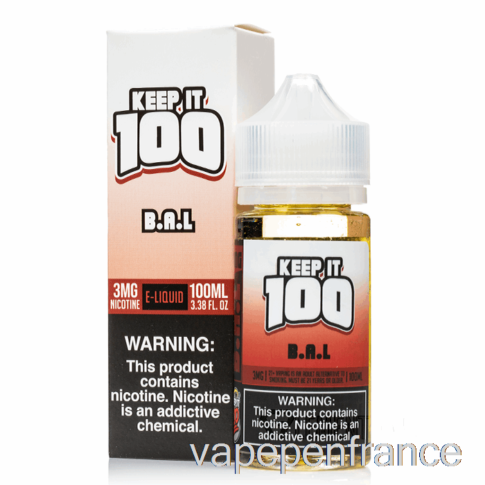 B.a.l. - Gardez-le 100 E-liquide - Stylo Vape 100 Ml 3 Mg